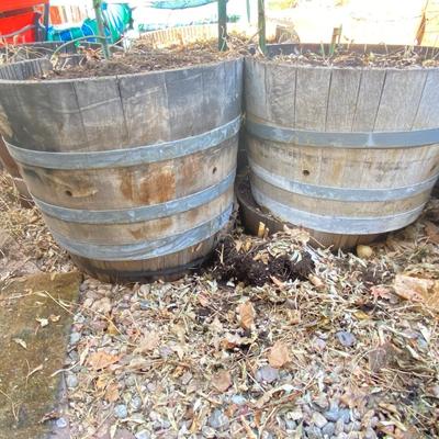 28” & 26” WHISKEY BARREL PLANTERS 18”TALL
