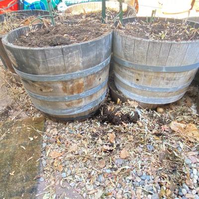 28” & 26” WHISKEY BARREL PLANTERS 18”TALL