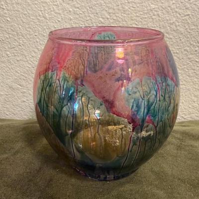 Rueven Style Art Glass Vase/Votive Holder