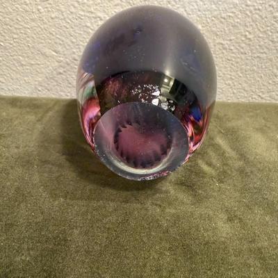 Blue Green Red Jewel Tone Egg Shape Paper Weight