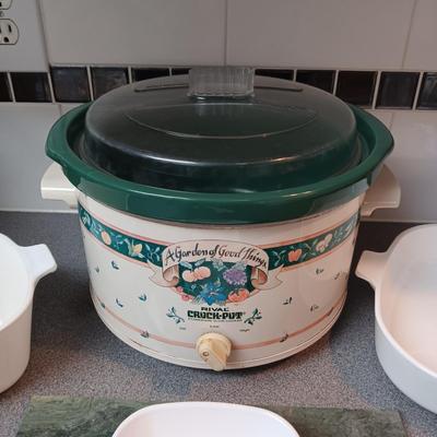 CORNING WARE DISHES AND A RIVAL CROCK POT