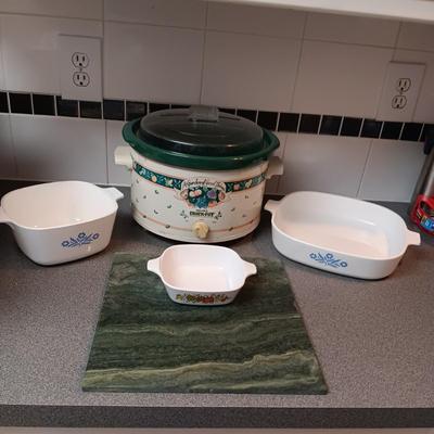 CORNING WARE DISHES AND A RIVAL CROCK POT