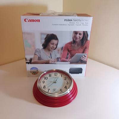 NEW WIRELESS CANON PRINTER/COPIER AND SCANNER PLUS A WALL CLOCK