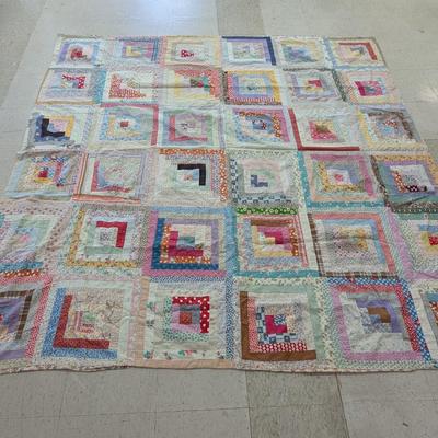 Approx 81 3/4" x 82 3/4" Vintage Hand Made Quilt