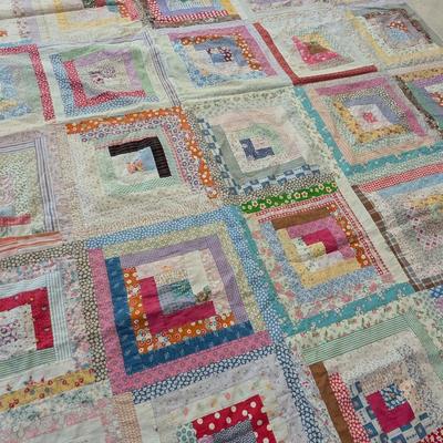 Approx 81 3/4" x 82 3/4" Vintage Hand Made Quilt