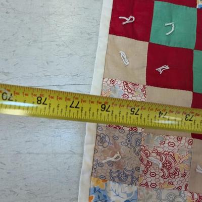 Approx 86" x 76 1/2" Vintage Hand Made Quilt