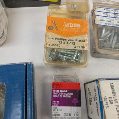 Assortment Of Preowned Hardware Lock Nuts Nail Screws