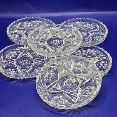 LOT 1L: Variety of Crystal and Glass Pieces Including Large Platter, Covered Cheese Dish, Creamer & Sugar, and More