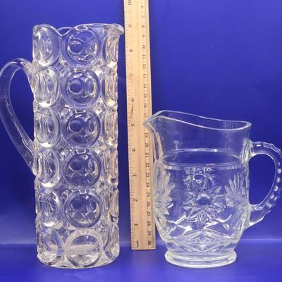 LOT 1L: Variety of Crystal and Glass Pieces Including Large Platter, Covered Cheese Dish, Creamer & Sugar, and More