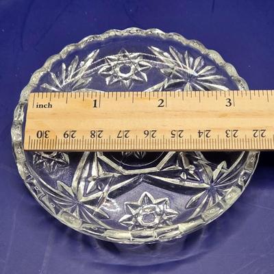 LOT 1L: Variety of Crystal and Glass Pieces Including Large Platter, Covered Cheese Dish, Creamer & Sugar, and More