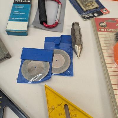 Assortment Of Hardware Supplies Squares Caulk Gun