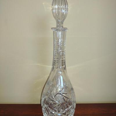 Crystal Decanter with Stopper- Approx 15" Tall
