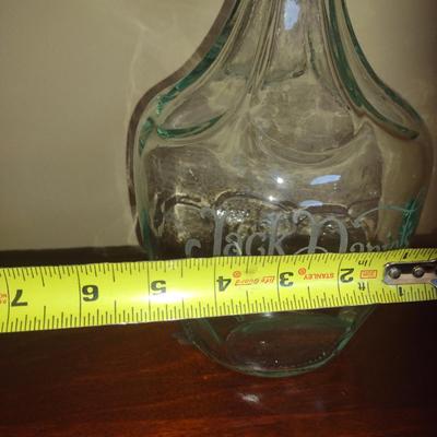 Pair of Glass Decanters with Stoppers- One Jack Daniels