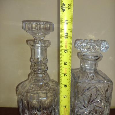 Pair of Glass/Crystal Decanters with Stoppers