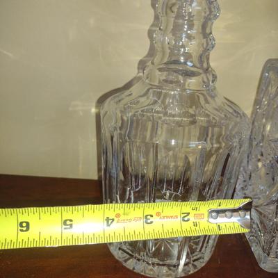 Pair of Glass/Crystal Decanters with Stoppers