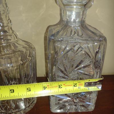 Pair of Glass/Crystal Decanters with Stoppers