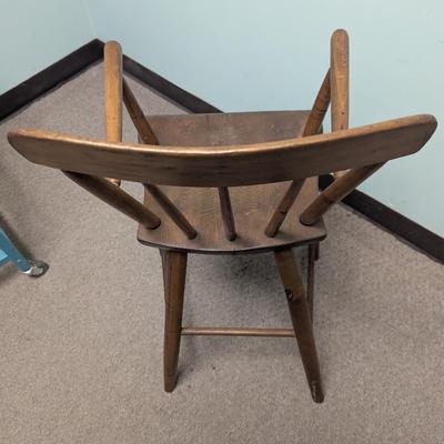 Colonial Era Primitive Antique Child Wooden High Chair