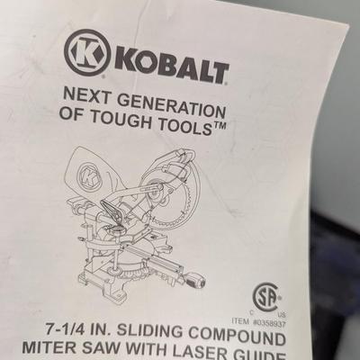7 1/4" Kobalt Sliding Compound Miter Saw With Laser Guide & Stand