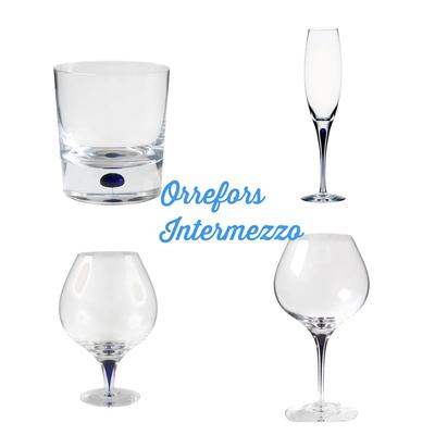 Dining Room Orrefors Blue Intermezzo Old Fashion- Set of 5