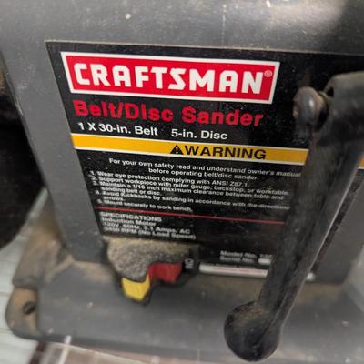 Craftsman Belt/Disc Sander 1 x 30" Belt 5" Disc