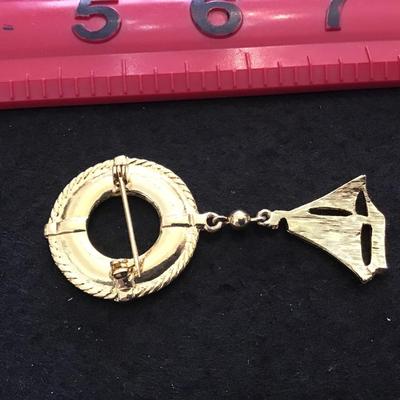 Nautical Gold Tone Pin / Brooch