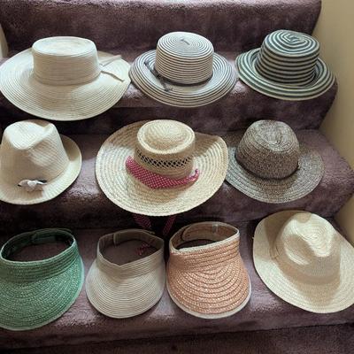 Variety Of Straw Sun Hats & Visors