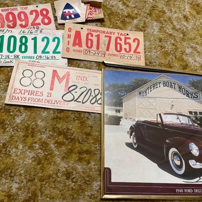 Vintage paper plates and car pic