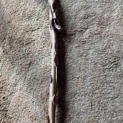 Wood walking stick
