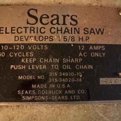 Vintage sears electric chainsaw with cord