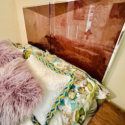 Furniture - Guest Bedroom - Queen Bed - Italian Design Group + Custom Bedding - Side Rail is damaged