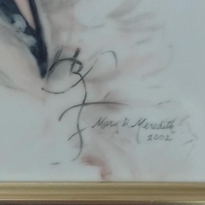 Framed Ceramic Tile- Hand Painted by Local Artist- Approx 13 1 /2" x 15 1/2"