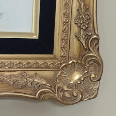 Framed Ceramic Tile- Hand Painted by Local Artist- Approx 13 1 /2" x 15 1/2"