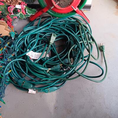 CHRISTMAS LIGHTS, EXTENSION CORDS, WREATHS AND MORE