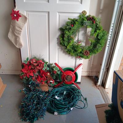 CHRISTMAS LIGHTS, EXTENSION CORDS, WREATHS AND MORE