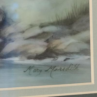 Landscape Painting by Local Artist- Framed Under Glass- Approx 21" x 19"