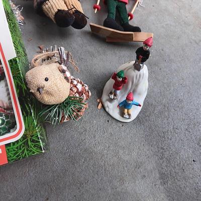 VINTAGE GLASS ORNAMENTS, SILVER GARLAND AND MORE