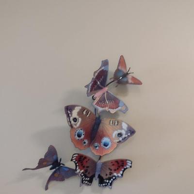 Enameled Wall Art- Butterfly Design- Approx 11 3/4" Tall, 9" Wide