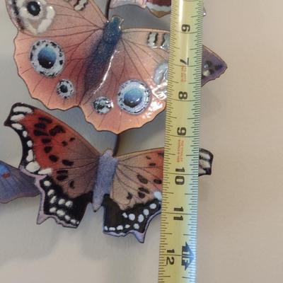 Enameled Wall Art- Butterfly Design- Approx 11 3/4" Tall, 9" Wide