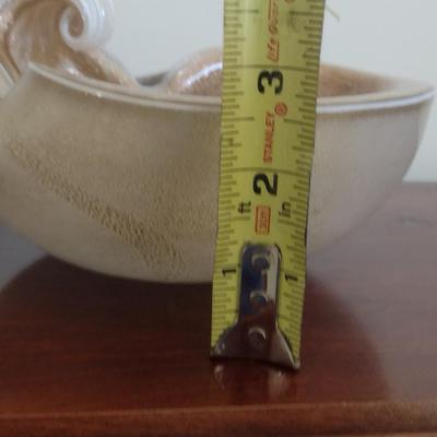 Mid Century Art Glass Bowl with Gold Flake- Possibly Murano