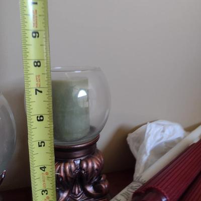 Collection of Candles and Candle Holders