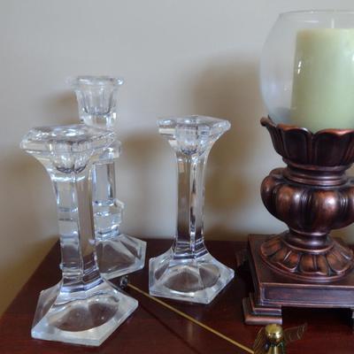 Collection of Candles and Candle Holders