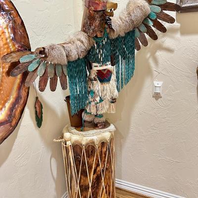 Art - Hallway - Native American XLarge Kachina on drum