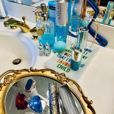 Master Bathroom - Personal Care Lot 3 - Turquoise & Gold