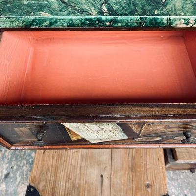 Italian Small 2-Drawer Painted Trompe L'oeil Chest