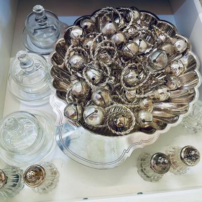 Breakfast Room #4 Drawer of Serving pieces Silver Plate & Crystal