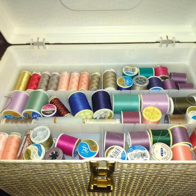 Vintage Sewing Box with Contents