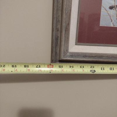 'Cardinal in the Snow' Print by Robert Bateman- Framed Under Glass- Approx 16" x 18 1/2"