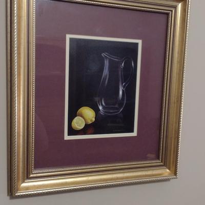 Painting by Local Artist- Framed Under Glass- Approx 16" x 17 1/4"