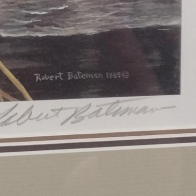 Canadian Duck Stamp and Print by Robert Bateman- Double Signed and Numbered- Framed Under Glass- Approx 17" x 15"