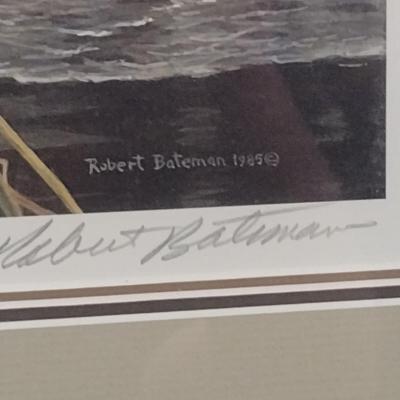 Canadian Duck Stamp and Print by Robert Bateman- Double Signed and Numbered- Framed Under Glass- Approx 17" x 15"